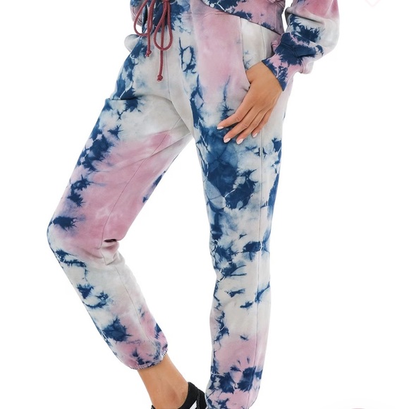 NWT DAYDREAMER Rouge Storm Tie-Dye Jogger in Rouge Storm Size Small - Picture 3 of 15